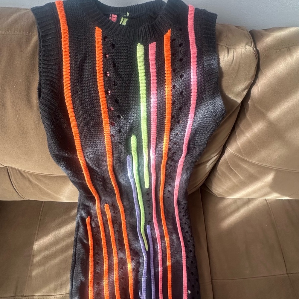 Colorful Striped Women's Sweater Dress